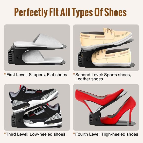 Neprock Shoe Slots‎ Organizer,Shoe Storage Black 12 Pack (4497) - Picture 4 of 7